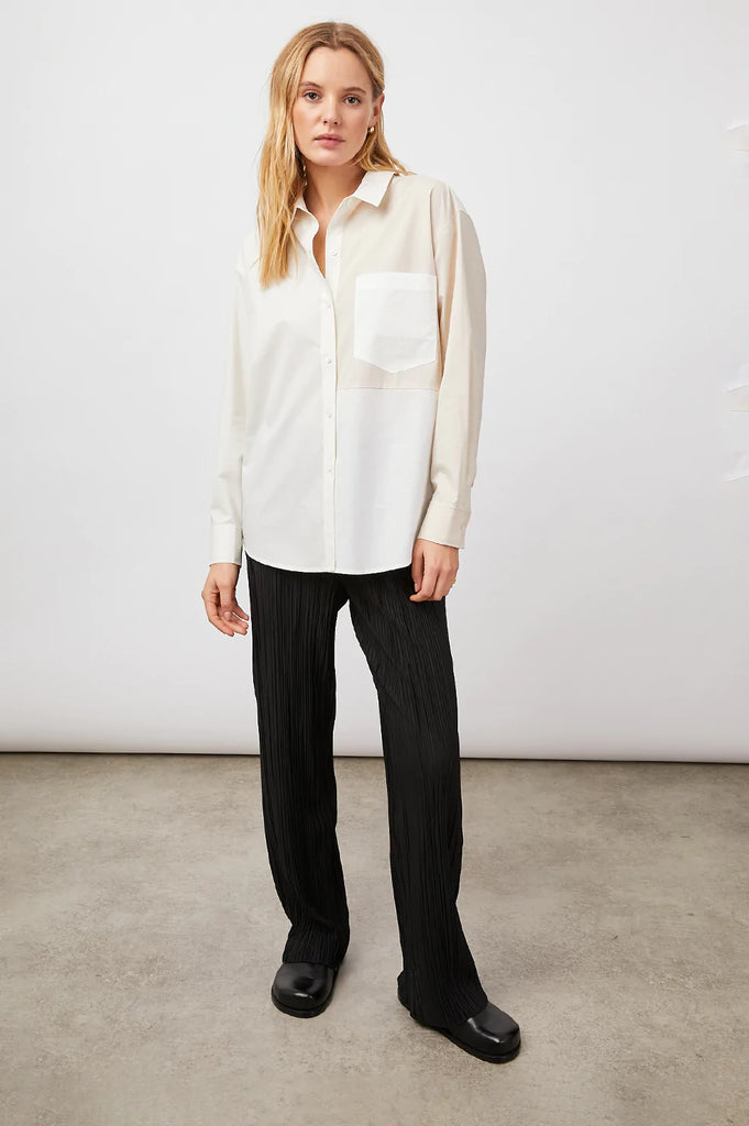 Arlo Top in Ivory Color Block