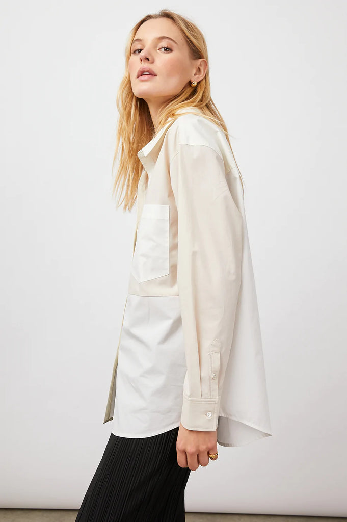 Arlo Top in Ivory Color Block