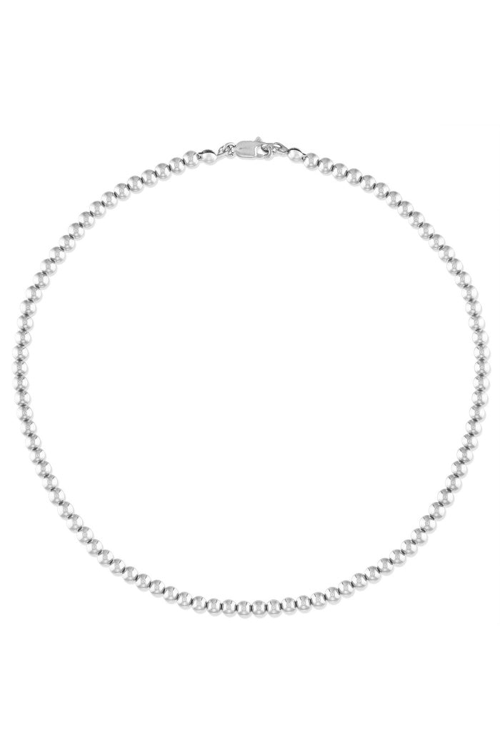 4MM Sterling Silver Ball Necklace - 16"