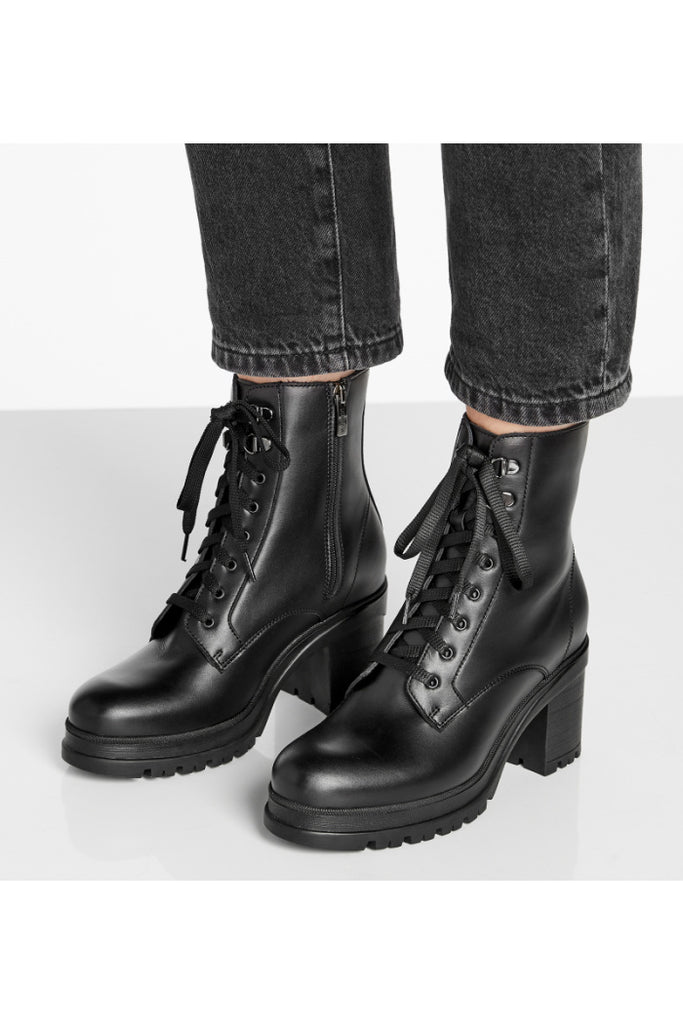 Prunella Leather Boot in Black
