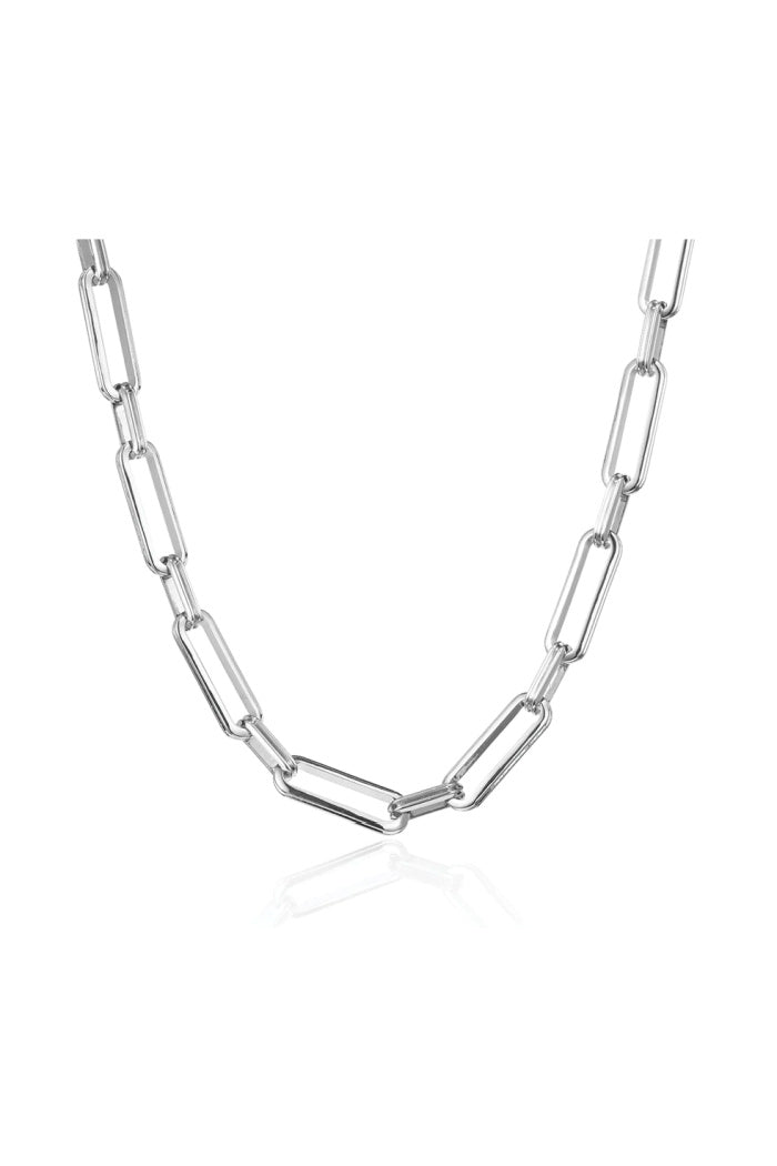 Rahni Ribbed Necklace in Silver