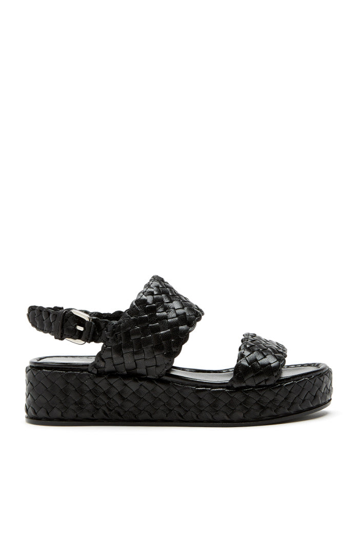 Palmdale Woven Leather Sandal in Black