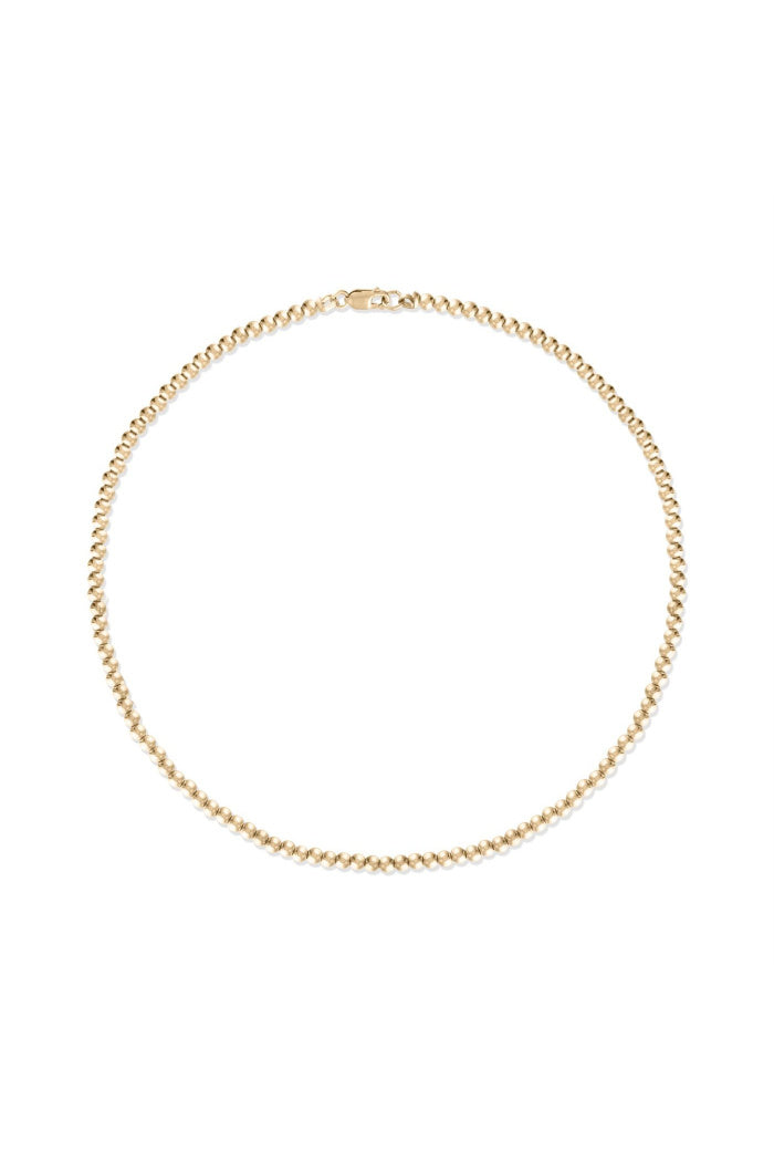 3MM Gold Ball Necklace - 15"