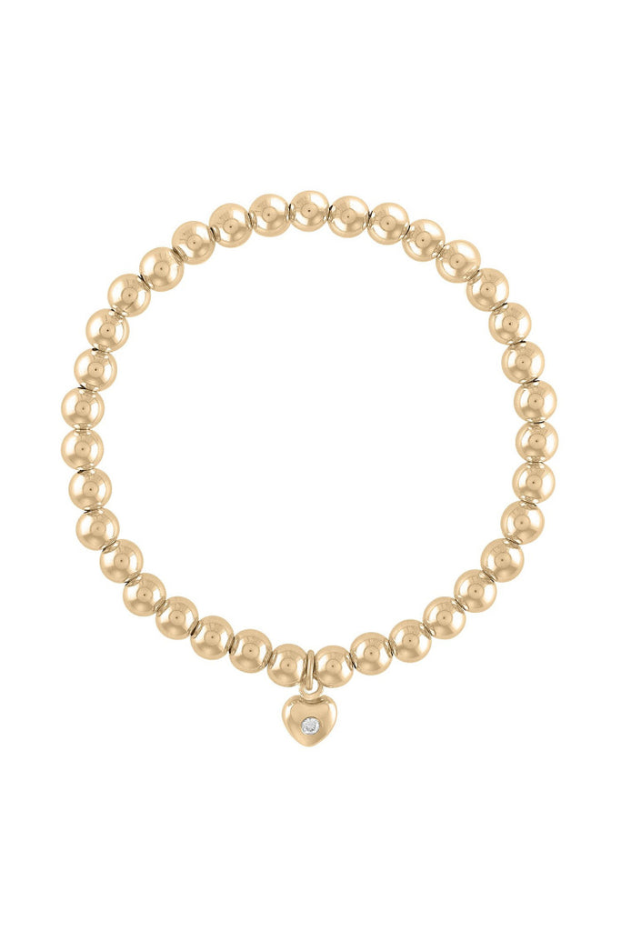 Sweetheart Gold Ball Bracelet - 7.5"