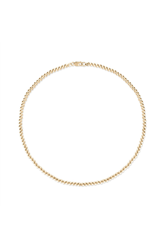 3MM Gold Ball Necklace - 14"