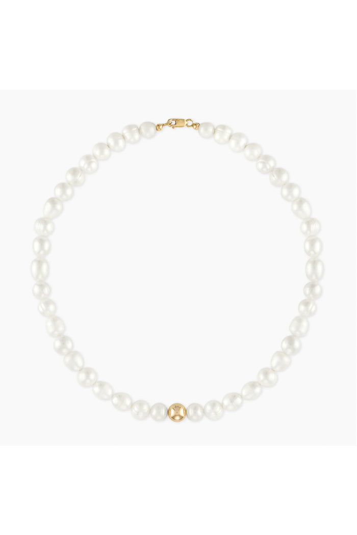 Pearl Girl Necklace in Gold - 14.5"