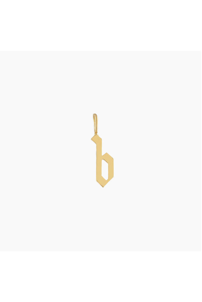 Gothic Letter Charm in Gold