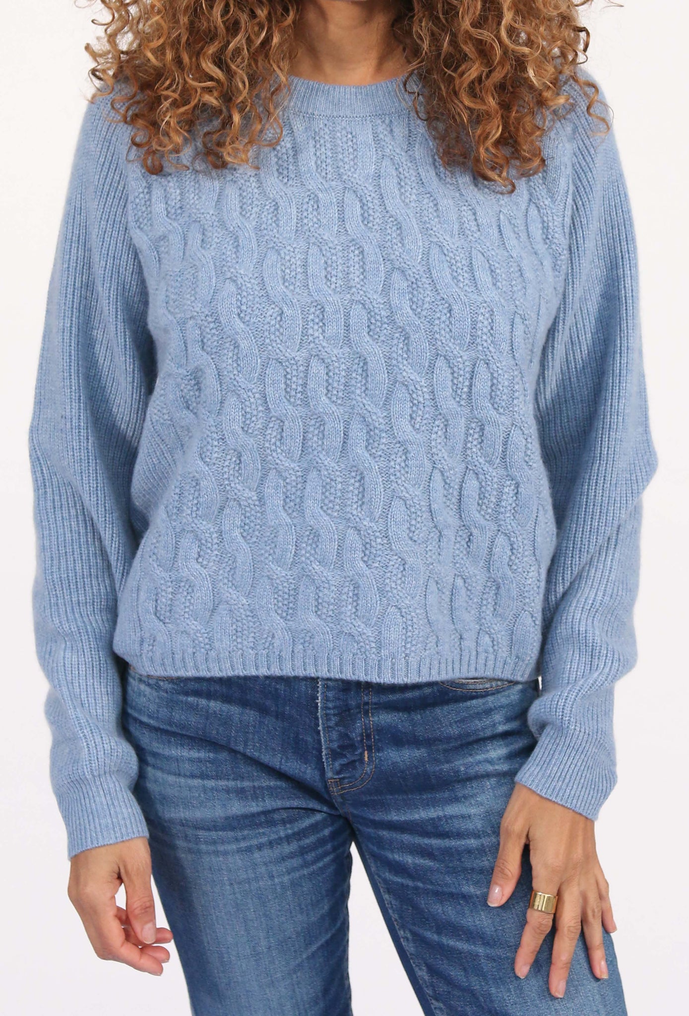 Eden Cashmere Sweater in Chambray