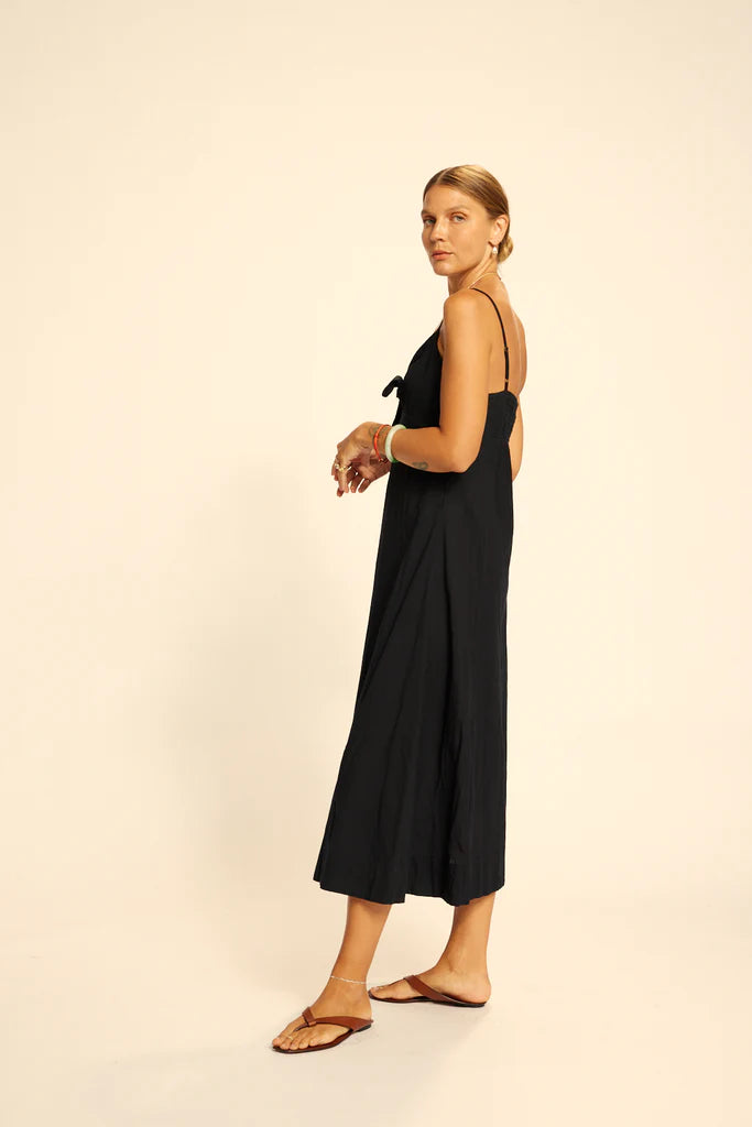 Sophie Dress in Black Flat Cotton