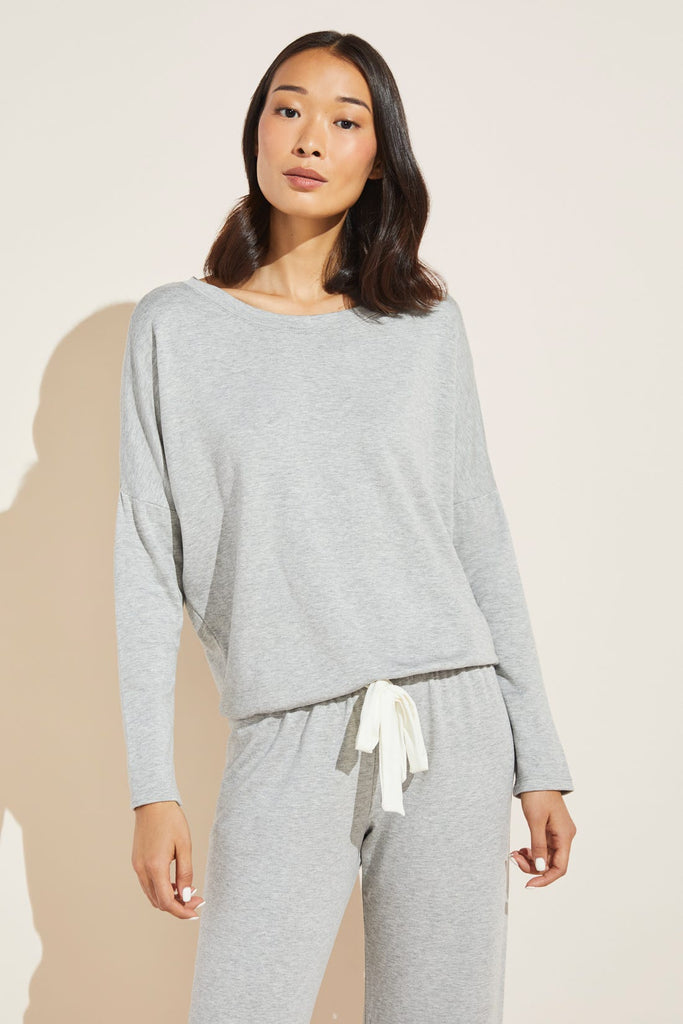 Softest Sweats Slouchy Top in Heather Grey