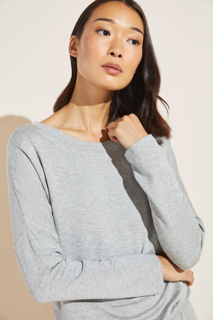Softest Sweats Slouchy Top in Heather Grey
