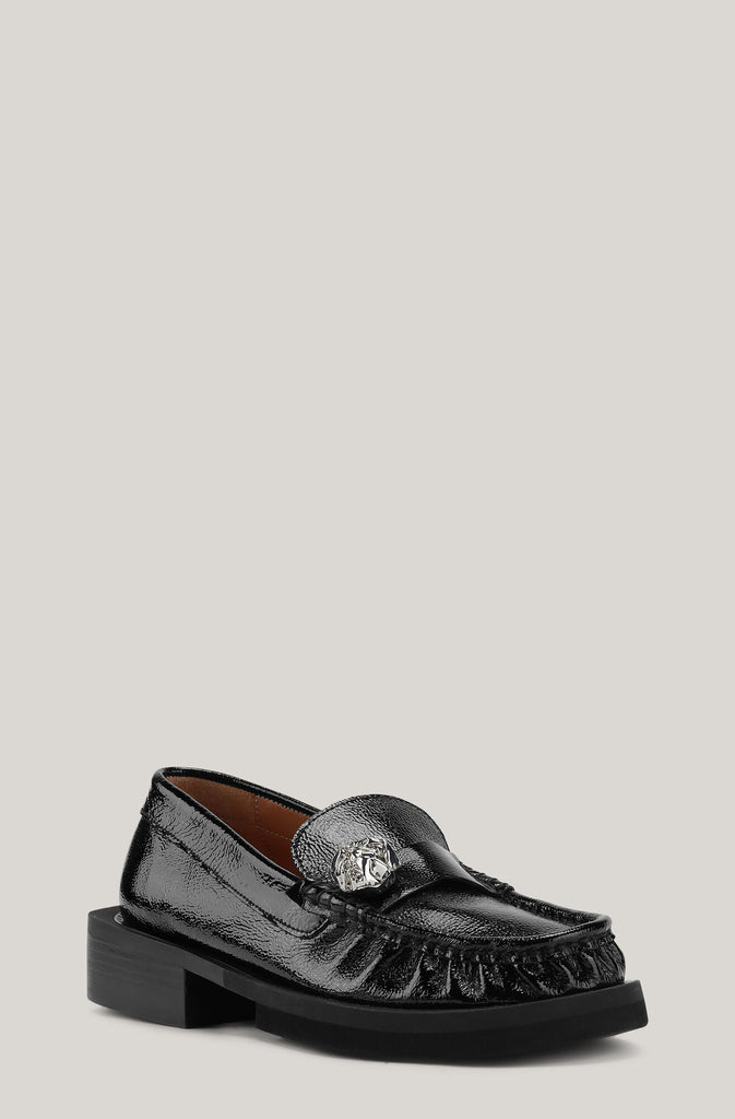 Embellished Loafers in Black
