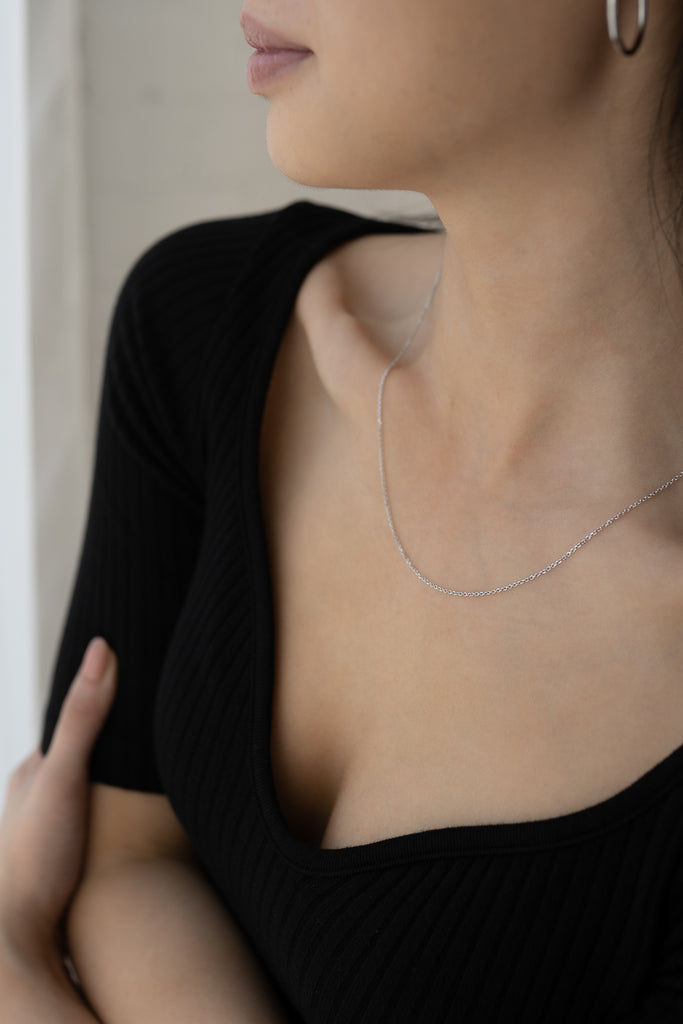 Lynn Necklace | 10k White Gold | 18"