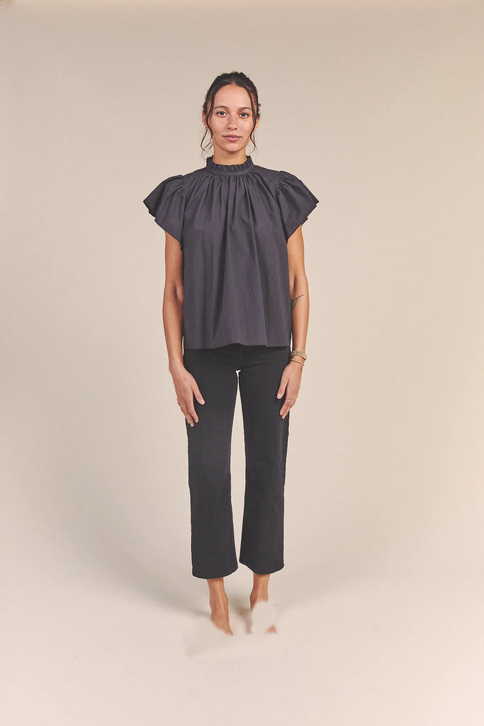 Carla Highneck Shirt in Black