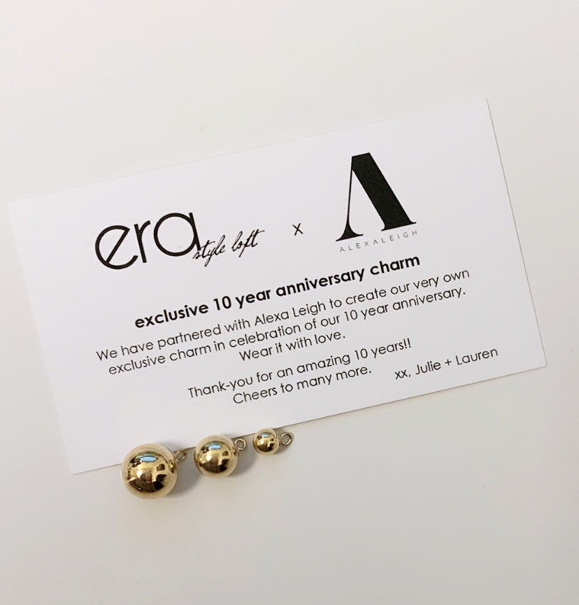 Era Exclusive 10 Year Anniversary Charm - 10MM Gold Ball Charm