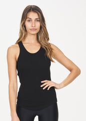 Frankie Rib Tank in Black - m