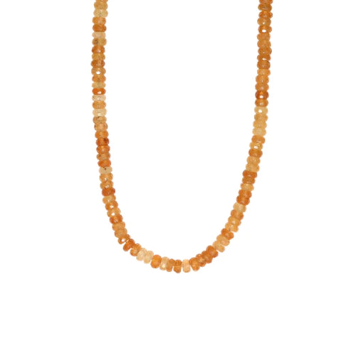 Hessonite Beaded Necklace - 20"