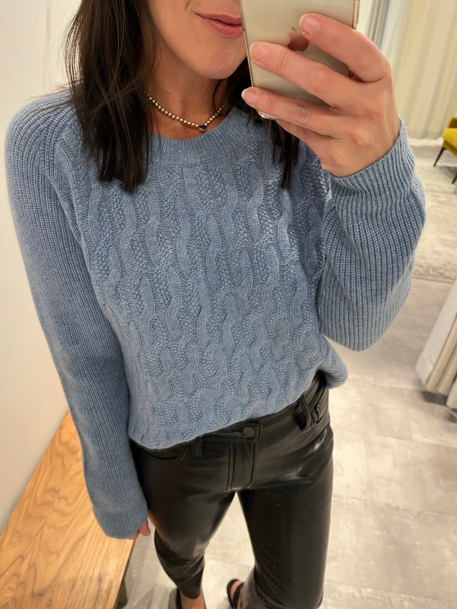 Eden Cashmere Sweater in Chambray