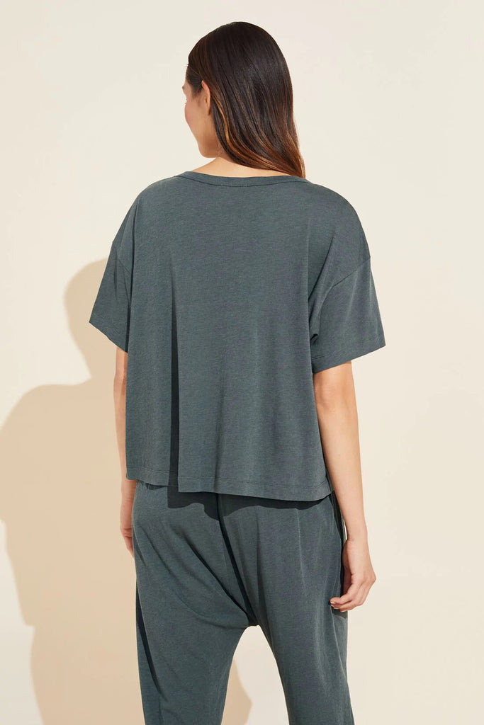 Aloe Infused Cotton Short Sleeve Tee in Kelp