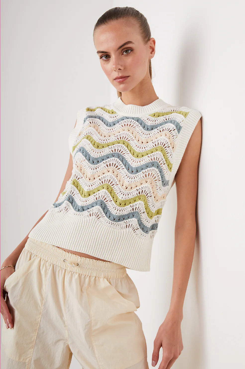 Mabel Sweater in Crochet Stripe