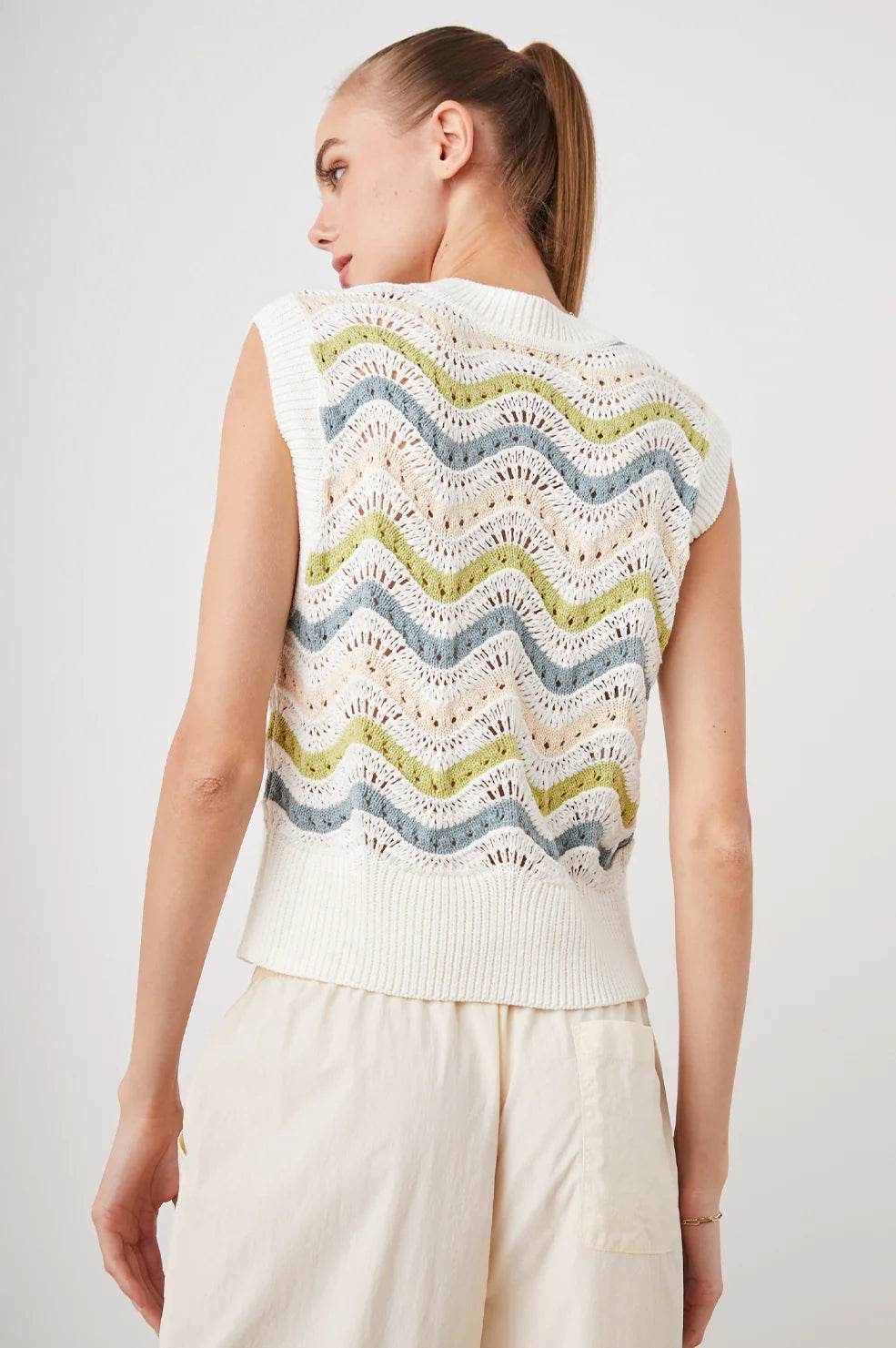 Mabel Sweater in Crochet Stripe