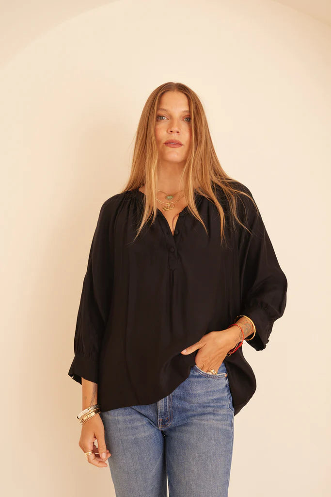 Remy Top in Black Silk