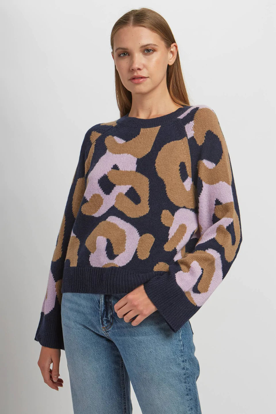 Odilla Sweater in Salted Caramel/Lavender Multi