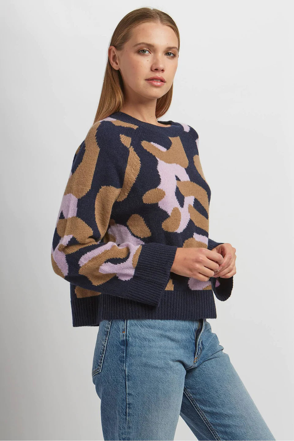 Odilla Sweater in Salted Caramel/Lavender Multi