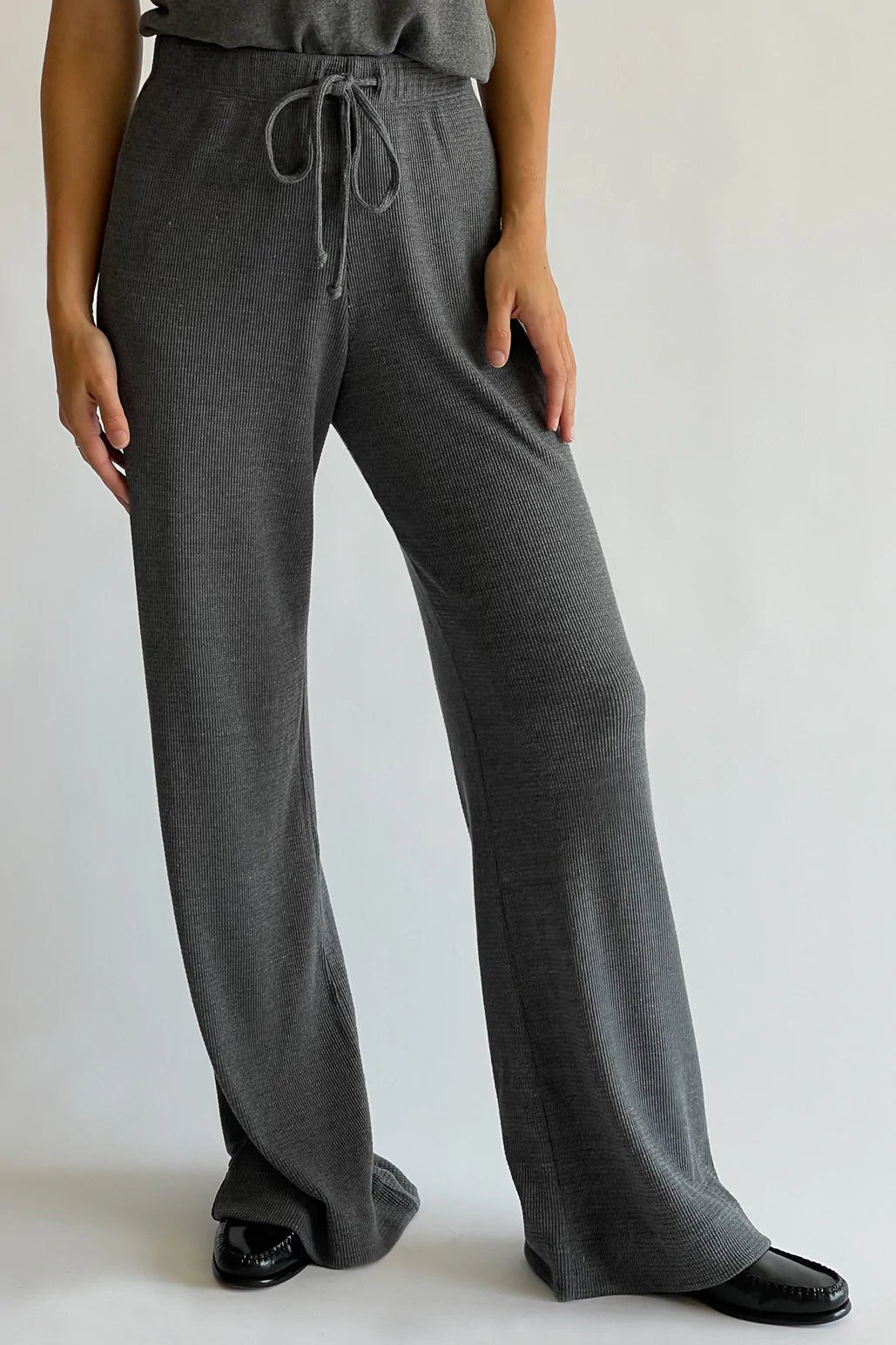 Thermal Wide Leg in Charcoal Grey