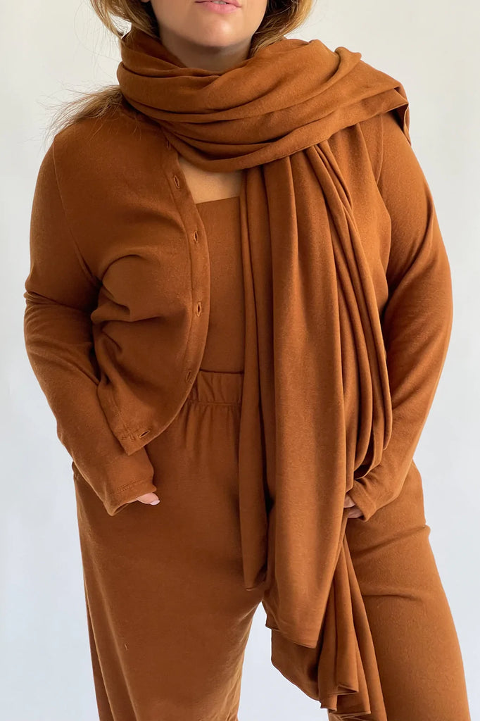 Sweater Blanket Scarf in Cocoa