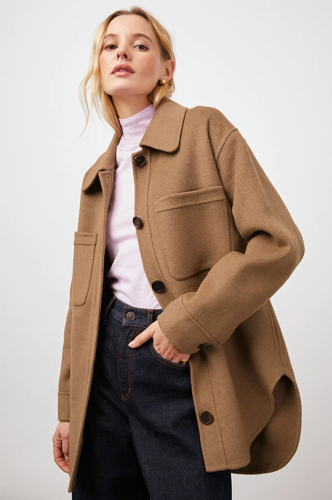 Connie Shirt Jacket in Camel