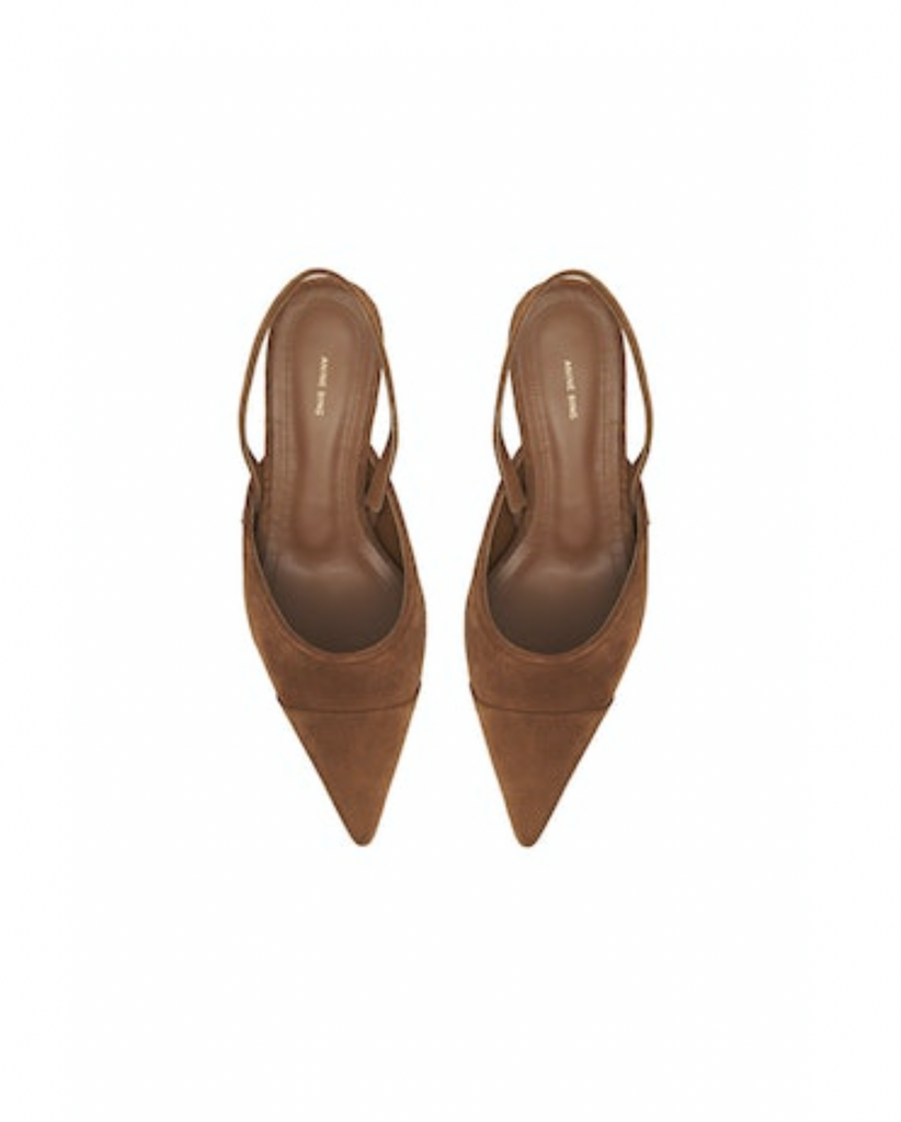 Willa Slingback Heels in Toffee Suede