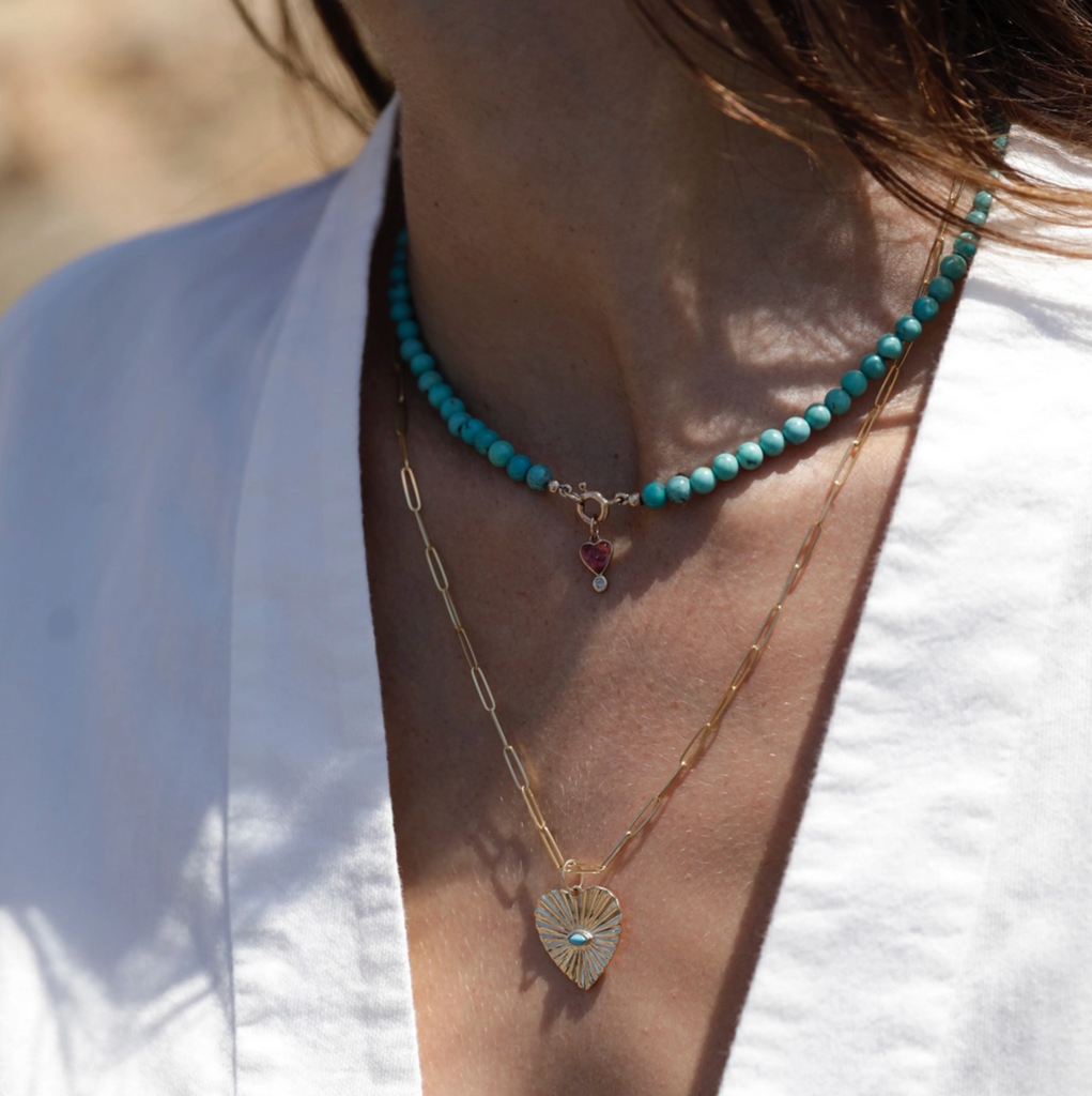 Natural Arizona Turquoise Beaded Necklace