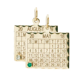 Double Sided 1960s Calendar Charm