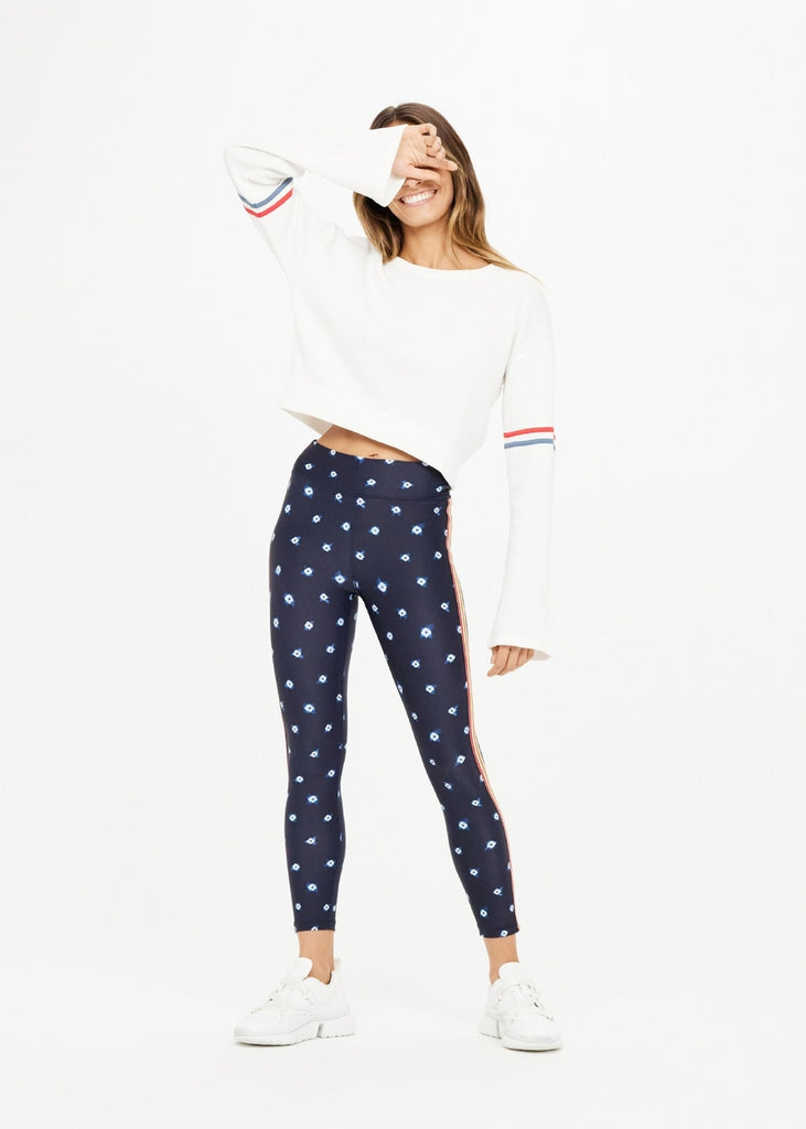 Shibori Spot Midi Pant in Navy