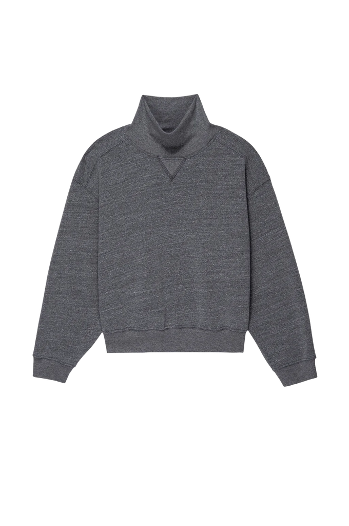 Eco Fleece Funnel Neck in Charcoal Grey