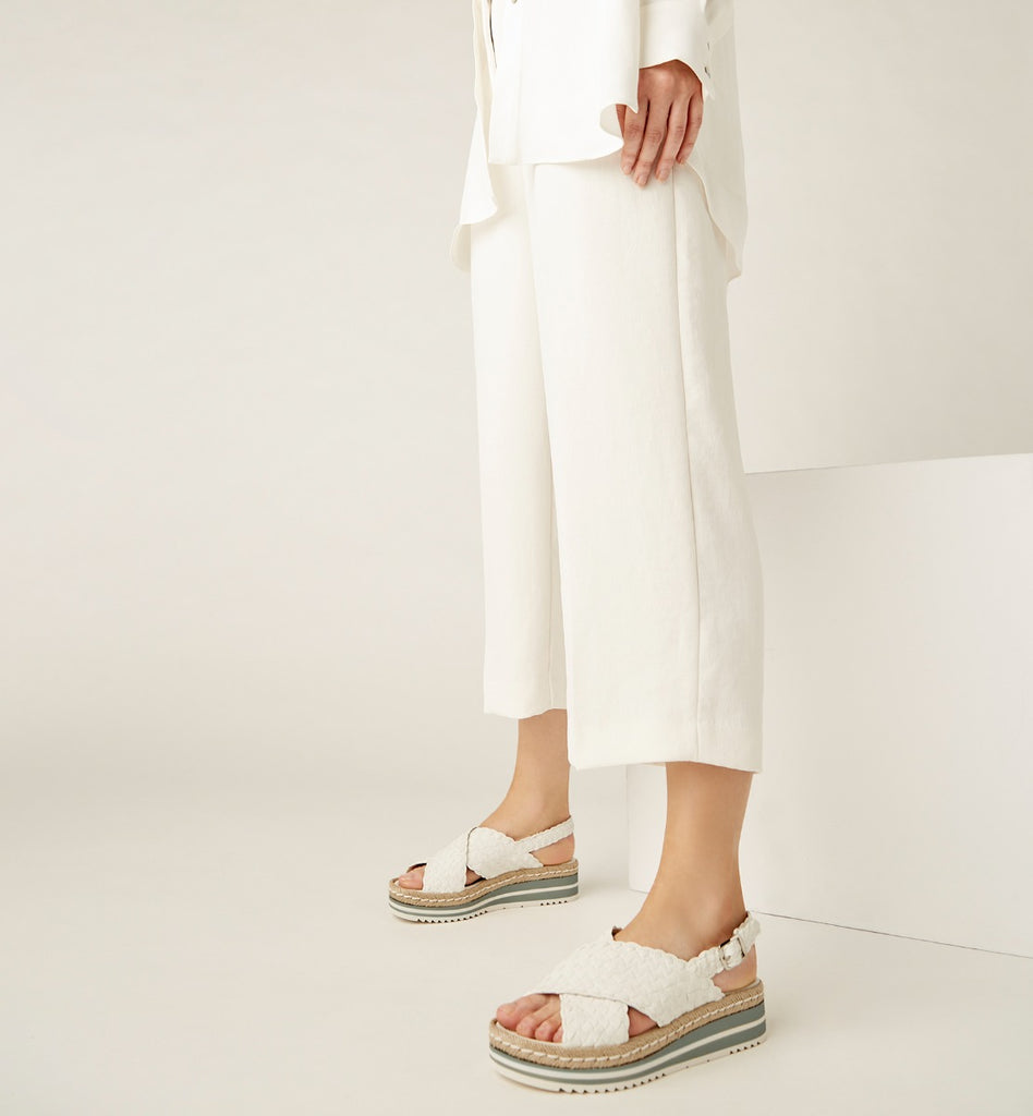 Padova Woven Leather Sandal in White